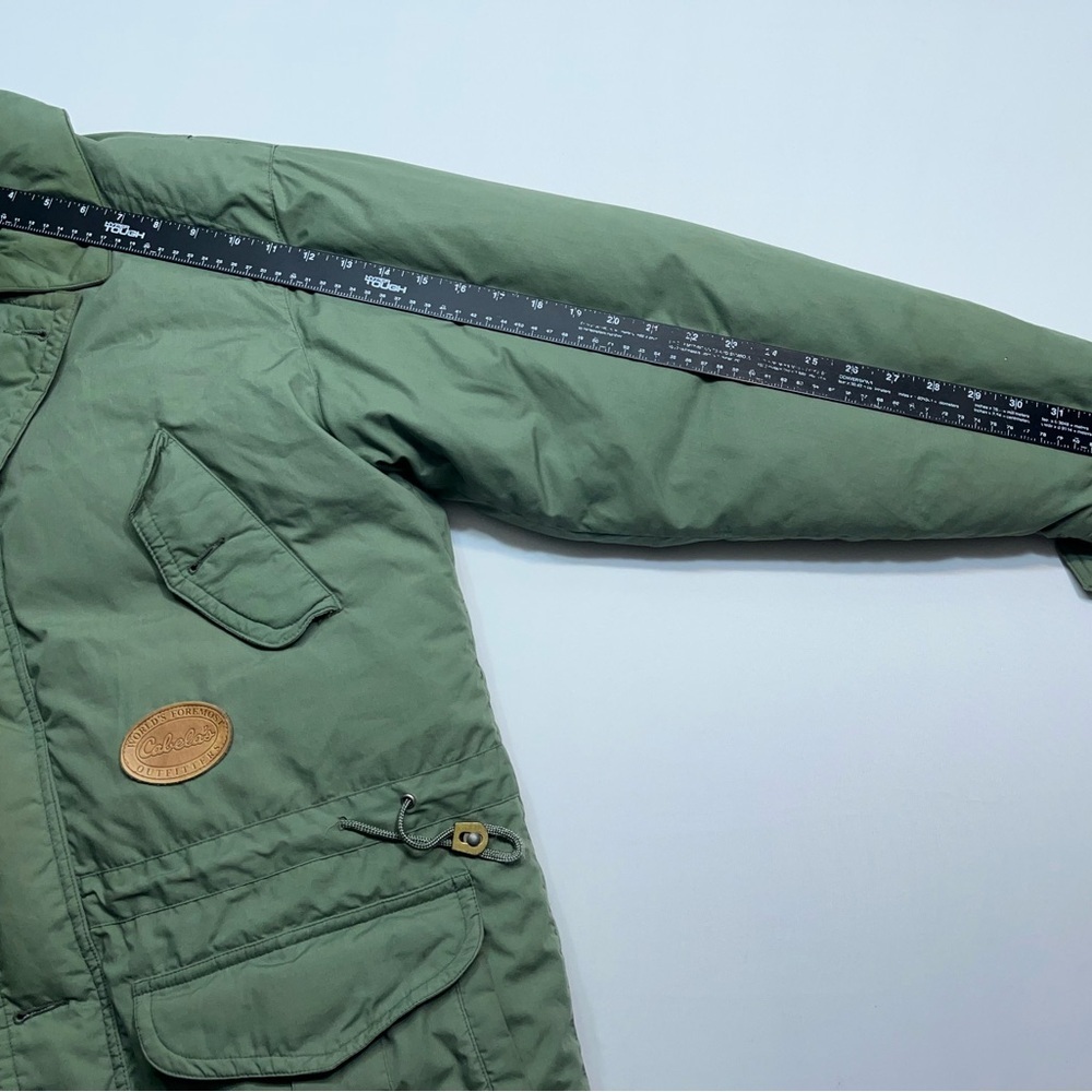Cabela's Goose Down Field Jacket Mens Medium Fleece Lined Removable Hood  READ - Picture 9 of 16